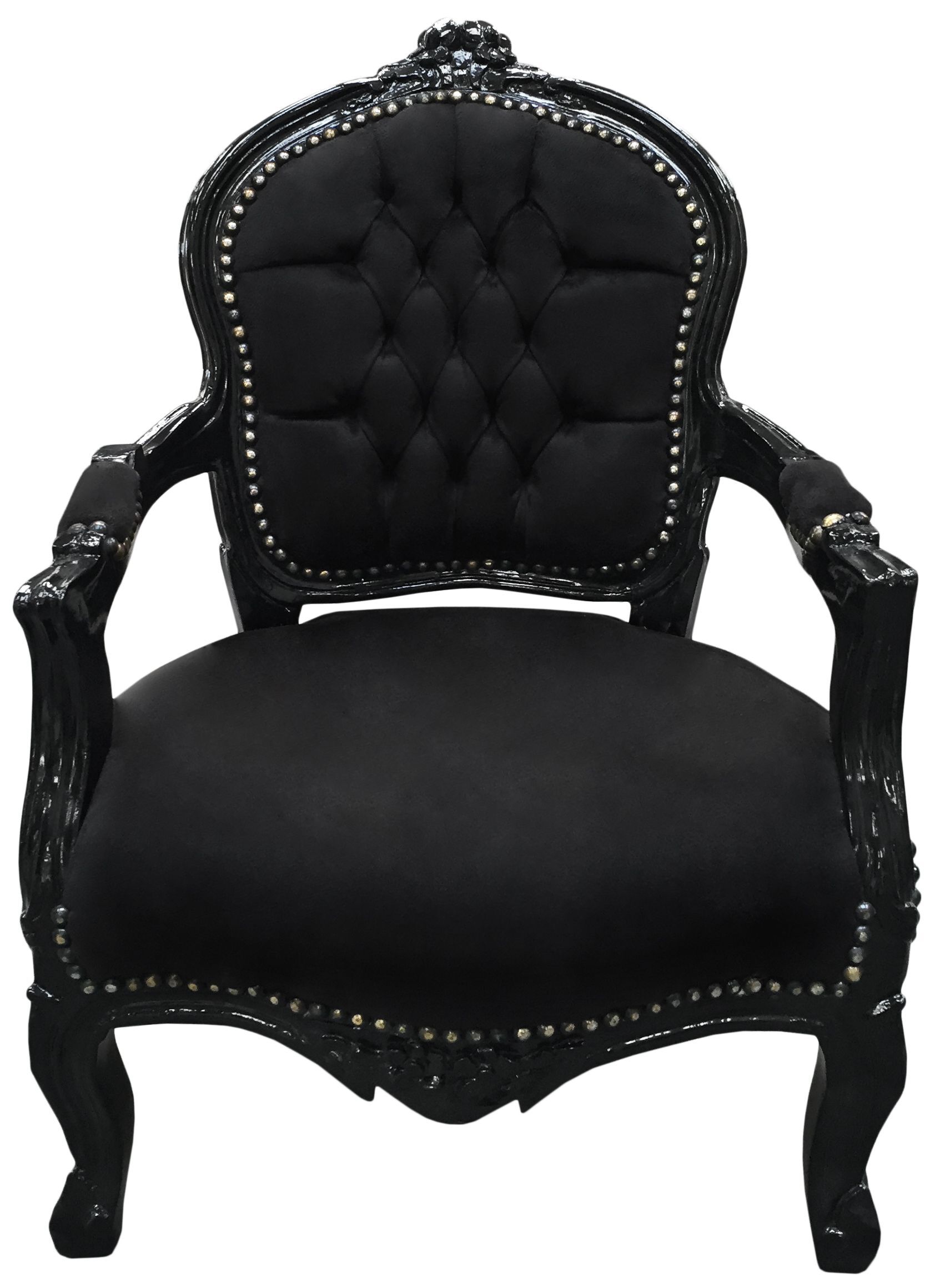 Samenwerken met engel Grammatica barok fauteuil voor kind zwarte fluwelen stof met zwart hout