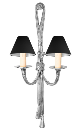 Bronzo in argento ampia grande Louis XVI Stile con nastri