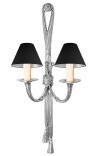 Große Wandleuchte im Louis XVI-Stil aus Silberbronze mit Bändern
