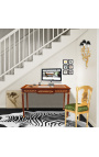 Bureau plat in stile Luigi XVI con intarsi e bronzi