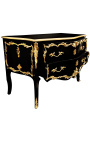 Stor barock dresser svart Louis XV stil, guldbrons - 9