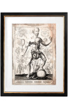 Grande gravure antique du corps humain visio captori microcosmi secunda