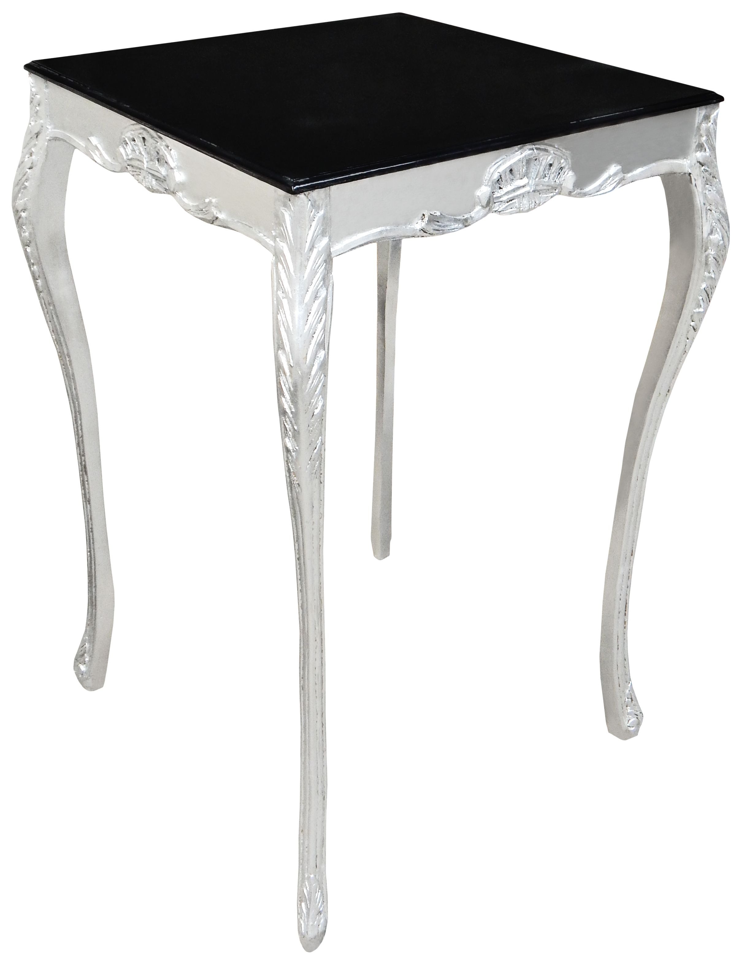 Square Baroque Bar Table Silver Wood, Silverwood Lamp Table Dimensions