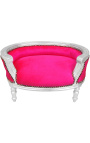 Slaapbank barok voor hond of kat fuchsia stof en zilverhout