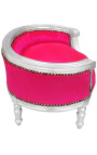 Canapé lit pour chien ou chat baroque fuchsia et bois argent