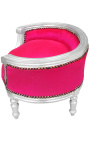 Canapé lit pour chien ou chat baroque fuchsia et bois argent