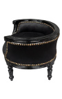 Baroque sofa bed for dog or cat black velvet and black wood