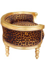 Barokk kanapé kutya vagy macska leopárd szövethez és aranyfához