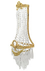 Mongolfiere wandlamp met hangers helder glas en goud brons
