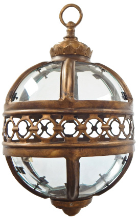 Lanterna redonda hall de entrada bronze patinado 30 cm