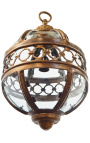 Lanterne ronde de hall d'entrée en bronze patiné 30 cm