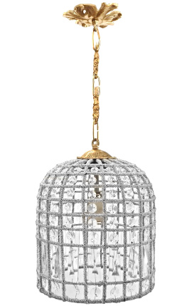 Chandelier zvanveida stikla piekariņi un bronzas 25 cm