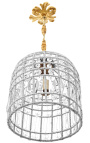 Lampadario a campana con gocce in vetro e bronzo 25 cm