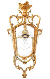 Large hall lantern 4 sides gilt bronze