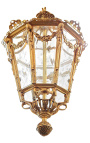 Grande lanterne octogonale de hall d'entrée en bronze doré