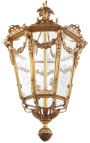 Grande lanterna de entrada octogonal em bronze dourado
