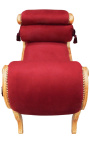 Roman bench Burgundy velvet fabric and gilded wood