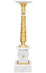 Empire-tyylinen valkoinen marmoripylväs kullatulla pronssilla
