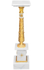 Бяла мраморна колона в стил ампир с позлатен бронз