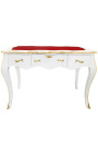 Barok skrivebord i Louis XV-stil med 3 skuffer, hvid 