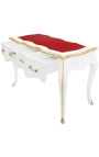 Barok skrivebord i Louis XV-stil med 3 skuffer, hvid 