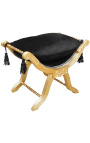 Dagobert bench black velvet and gold wood - 13