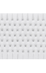 Tête de lit Baroque simili cuir blanc avec strass et bois doré
