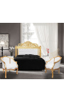 Berge lænestol Louis XV stil hvid læder og guld træ - 14