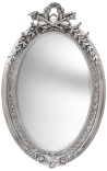 Very large silver vertical oval baroque mirror