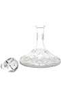 Decanter de cristal com padrões geométricos cortados à mão