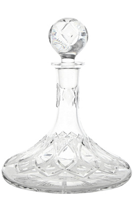 Carafe en cristal motifs géomètriques taillés à la main