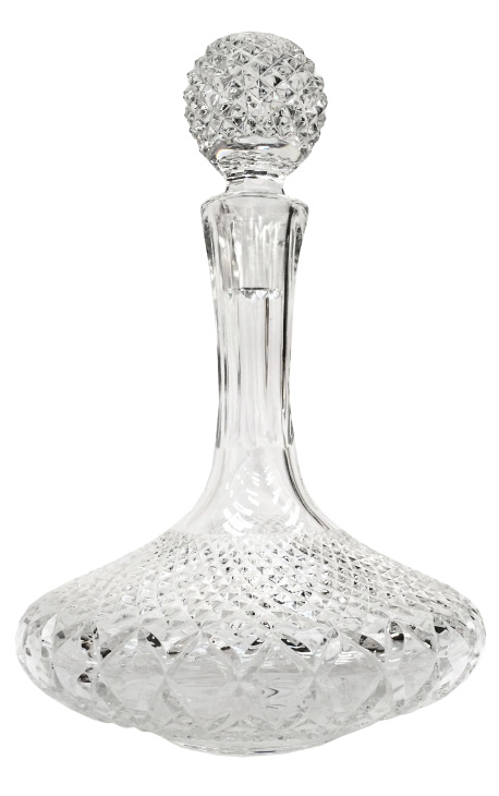 Grande decanter in cristallo molato a mano