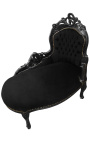 Chaise barroc de vellut negre i fusta negra - 13