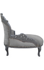 Tecido de veludo cinza sofá-cama barroco e madeira cinza