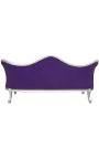 Barokk sofa Napoléon III purple velvet og sølv tre