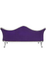 Sofa barokowe Napoléon III Purple Velvet i srebrny drewno