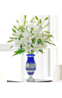 Grande vaso azul em estilo Charles X forrado a cristal com nervuras