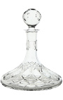 Crystal Decanter geometriska mönster hand-hantverk snidade