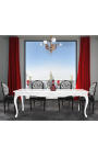 Baroque dining table in white lacquered wood