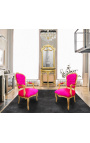 Barocker Sessel aus Fuchsia- und Goldholz im Louis-XV-Stil