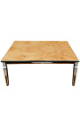 Empire style coffee table with elm and silver bronzes