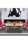Empire style coffee table with elm and silver bronzes