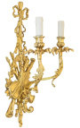 Голяма бронзова стенна лампа в стил Луи XVI с музикални инструменти