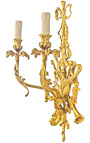 Stor Louis XVI-stil bronse vegglampe med musikkinstrumenter