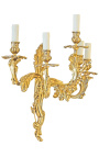 Mare Louis XV rocaille style wall light 5 light gilt bronze - 6