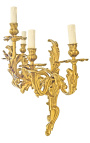 Grote Lodewijk XV rocaille-stijl wandlamp 5 licht verguld brons