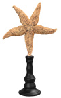 Grand starfish amarillo en baluster de madera