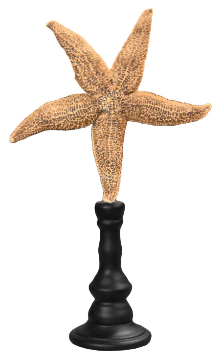 Grand starfish amarillo en baluster de madera