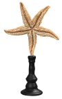 Grand starfish amarillo en baluster de madera