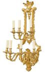 Grote wandlamp in bronzen Napoleon III stijl met 7 lampen